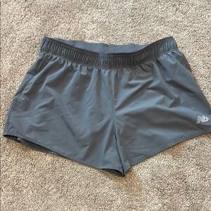 New Balance Gray Athletic Shorts Moisture-Wicking Performance running medium